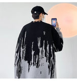 Riolio  Hip Hop Ripped Punk Knitted Sweaters Men Oversized Harajuku Streetwear Sweaters Winter Couples Fashion Knit Pullovers Tops