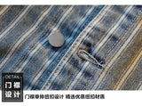 Riolio American Striped Spliced Denim Jacket Men 2025 Autumn Trendy Handsome Men Women Casual Loose Work Shirt Jacket Aesthetic Chic
