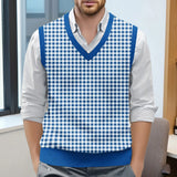 Riolio  Top For Man Chess Vest Waistcoat Diamond Grid Woolen Sweater Vest Sleeveless Jackets For Men Vest Men Chaleco Lana