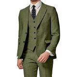 Riolio  Men's Blazer Vest and Pant Set, Notched Lapel, Wedding Banquet, Evening Party, Male Suit, Elegant Tuxedo, 3 Piece
