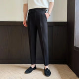 Riolio  Men's High-waisted Trousers Autumn Winter New Style Trousers Casual Pants Fashionable Handsome Slim Straight Suit Pants