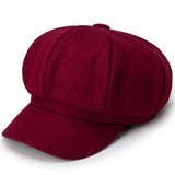 Riolio Woolen Solid Color Beret Fashion Outdoor Cotton Hat Autumn and Winter Windproof Hats Men's and Women's Universal Caps