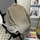 Riolio Korean High-end Long-sleeved Shirt Men's Solid Color High-end Droop Top Spring and Autumn Loose Handsome Shirt Chic Streetwear