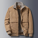 Riolio Men's Classic Winter Jacket Coat Fleece Lined Windproof Outerwear male Casual Sherpa Lined Corduroy Jacket Winter Coat