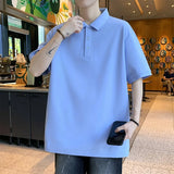 Riolio  Fashionable Minimalist Solid Color Polo Shirt Versatile Comfortable Casual Men's Top Trendy T-shirt Spring Summer High Quality