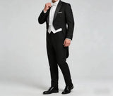 Riolio  Black Tailcoat For Men Wedding Formal Shawl Lapel 3PCS Suit Groom Suit Set Jacket Pant Wedding Occasion