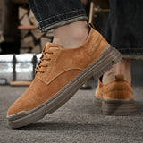 Riolio  Men Shoes Casual Non Slip Wear Resistant Suede Daily Business Shoe Hot Sale Round Toe Low Top British Styl