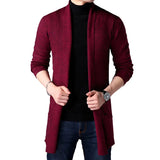 Riolio Men's Jacket Autumn and Winter Casual Hooded Solid Color Knit Windbreaker  Large Size Cardigan Long Sleeve Sweater