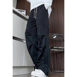 Riolio Unisex Straight Leg Loose Fit Casual Trousers Men Women Athleisure Pants Oversized Breathable Outdoor Daily Wear Elastic Waist