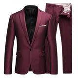 Riolio Men's Business Fashion High Quality Gentleman Black 2 Piece Suit Set / Blazers Coat Jacket Pants Classic Trousers