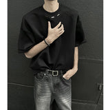 Riolio Summer Short Sleeved T-shirt Men Oversized Fashion Black Casual T Shirt Men Streetwear Korean Loose White T Shirt Mens Top