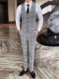 Riolio  Jacket Vest Pants Spring Autumn Thick Luxury Houndstooth Plaid Formal Business Men's Suit Groom Wedding Dress Stage Slim Suit