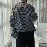 Riolio  Men Mock Neck Long Sleeve T Shirt Oversized Fit Casual Basic Tee Top Streetwear Trendy Autumn Clothing