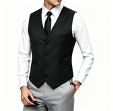 Riolio  Men's Wedding Formal Suit Vest Slim Fit V-Neck Waistcoat Business Party Sleeveless Men's Clothing