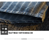 Riolio American Striped Spliced Denim Jacket Men 2025 Autumn Trendy Handsome Men Women Casual Loose Work Shirt Jacket Aesthetic Chic