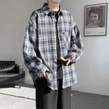 Riolio Spring Long Sleeved Shirt Men Fashion Retro Plaid Shirt Men Streetwear Loose Casual Shirt Mens Vintage Shirts Plus Size 5XL