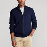 Riolio  New Men's Sweater Zipper High Street High Neck All-match Winter Solid Color Slim Fit Casual Vintage Versatile Fashion Cardigan