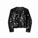 Riolio  Mens Jacket Sequin Ballroom Shiny Jacket Streetwear Fashion Nightclub Stage Performance Long Sleeve Top Men'S Clothing New