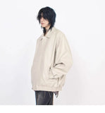Riolio Japanese Street Hot Casual Jacket American Fashion Loose Versatile Lazy Style Spring Autumn Leather Jacket Long-sleeved Coat Men
