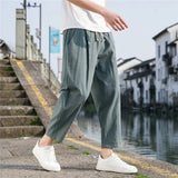 Riolio  Linen Wide Men Pants New Korean Trousers Oversize Linens Streetwear Male Spring Summer Pants Casual Men Clothing Sweatpants