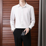 Riolio  Capable Temperament Handsome Turn-down Collar Men's Clothing Button Man Shirts Loose Office Lady Fashion Casual Spring Summer