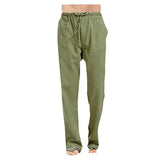 Riolio  Cross-Border Men's Plus Size Cotton Linen Pants Breathable Sweat Absorbent Casual Bell Bottoms Basic Style Stock Available