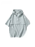 Riolio Ice Silk Men's irt ort Sve Thin American Outdoor Mountain Qui Dry Hooded Workwear Jaet f Zipper Breathable...