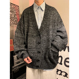 Riolio  Autumn Winter New V-neck Cardigan Men's Loose Casual Knitted Sweater Trendy Daliy Simple All-match High Street Soft Coats