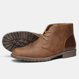 Riolio  Retro American Style Men Desert Boots Ankle Boots Vintage Casual Leather Boots for Men