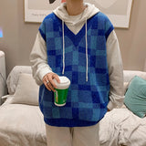 Riolio  new vest knitted sweater for autumn and winter outerwear trend V-neck loose sleeveless sweater
