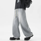 Riolio  Men's Jeans American Loose Wide-leg Loose Straight Casual Trousers Street Hip-hop Baggy Jeans Black Grey  Blue Streetwear Men