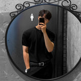 Riolio New Fashion Korean Style Men T-shirt Light Luxury Knitted Henry Collar Tops Casual Solid Color Short Sleeve Breathable Knitwear