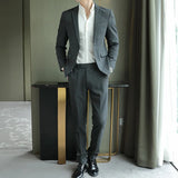 Riolio  Elegant Two-Piece Men's Business Suit Wedding Groom's Formal Wear Gentleman's Clothing Spring Autumn Winter Office Suitable