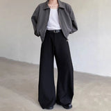 Riolio  Mens Trousers Zipper Pocket Design Casual Pants Streetwear Fashion Youth Campus Luxury Niche Wide-Leg Pants Men'S Wear New