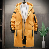 Riolio Warm Thick Men White Duck Down Jacket Hooded Puffer Jackets Coat Winter New Male Casual Long Parka Overcoat Outdoor Multi-pocket