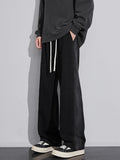 Riolio New Men's Fashion Baggy Straight Casual Pants Classic Solid Color Streetwear Sweatpants Wide Leg Trousers Male Trendy Brand