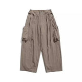 Riolio  Japanese Retro Multi-pocket Overalls for Men Women Trendy Brand Loose Drapey Wide-leg Pants Versatile Long