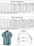 Riolio Solid Short Sleeves Shirts for Men Textured Turn-down Collar Button-up Shirt Summer Streetwear Casual Tops