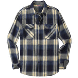 Riolio  English Style Vintage Men Clothing Plaid Shirt Spring Autumn New Harajuku Long Sleeves Streetwear Fashion Business Casual Tops