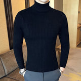 Riolio Autumn Winter Turtleneck Pullovers Warm Solid Color Men's Sweater Slim Pullover Men Knitted Sweaters Bottoming Shirt