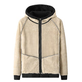 Riolio Winter Thicken Hooded cotton winter new plus cashmere men's casual lamb cashmere plus size Hoodie Plush coat L-8XL streetwear