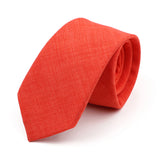 Riolio  Novelty New Solid Color Ties For Men 100%Cotton Handmade High Quality Necktie Pink Green Orange 6.5cm Skinny Slim Ties Accessory