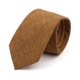 Riolio  Novelty New Solid Color Ties For Men 100%Cotton Handmade High Quality Necktie Pink Green Orange 6.5cm Skinny Slim Ties Accessory
