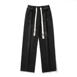 Riolio  New Straight Jeans men Elastic waist Spring New Vintage Casual Baggy Jeans Korean Youth Trousers Classic Wide Leg Denim Pants