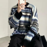 Riolio FALL OUTFIT MEN Striped Men's Knitted Sweater Men Top Harajuku Pullovers Sweaters and Jumpers Male Hip Hop Retro Japanese Streetwear