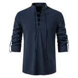 Riolio  Spring Summer Men's Linen Shirts Casual Men Long Sleeve Button Loose Henley Shirts Fashion Man Beach Breathable Shirts Clothing