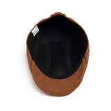 Riolio New Suede Autumn Winter Beret Fashion Vintage Men Women Newsboy Hat Casual Flat Visor Cap Berets For 54-58cm Head Circum Ference
