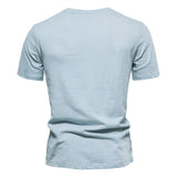 Riolio 100% Cotton Men's T-shirts Single Pocket Fashion Solid Color Casual Tshirts for Men Brand Quality Tops Tees New Summer