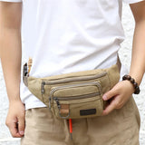 Riolio Chest Bag Canvas Waist Bag Women Men's Belt Bag Fashion Bum Bag Travel Purse Bag for Phone Pouch Pocket Hip Bag Waist Pack Male