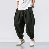 Riolio New Oversized Men Harem Pants Loose Chinese Style Cotton and Linen Sweatpants Joggers High Quality Casual Trousers Men